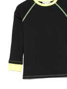 T-shirt per bambina Stella McCartney Kids nero con bordo a contrasto - Rubino Kids