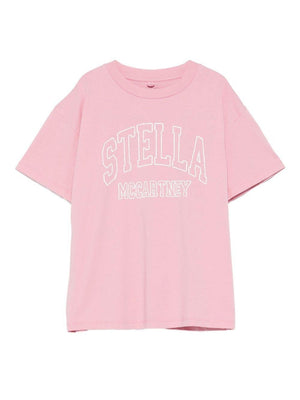 Stella McCartney pink T-shirt for girls with logo print
