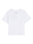 T-shirt per bambina The Marc Jacobs Kids bianca con applicazione a fiore - Rubino Kids