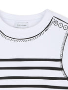 T-shirt per bambina The Marc Jacobs Kids bianca con design a righe - Rubino Kids