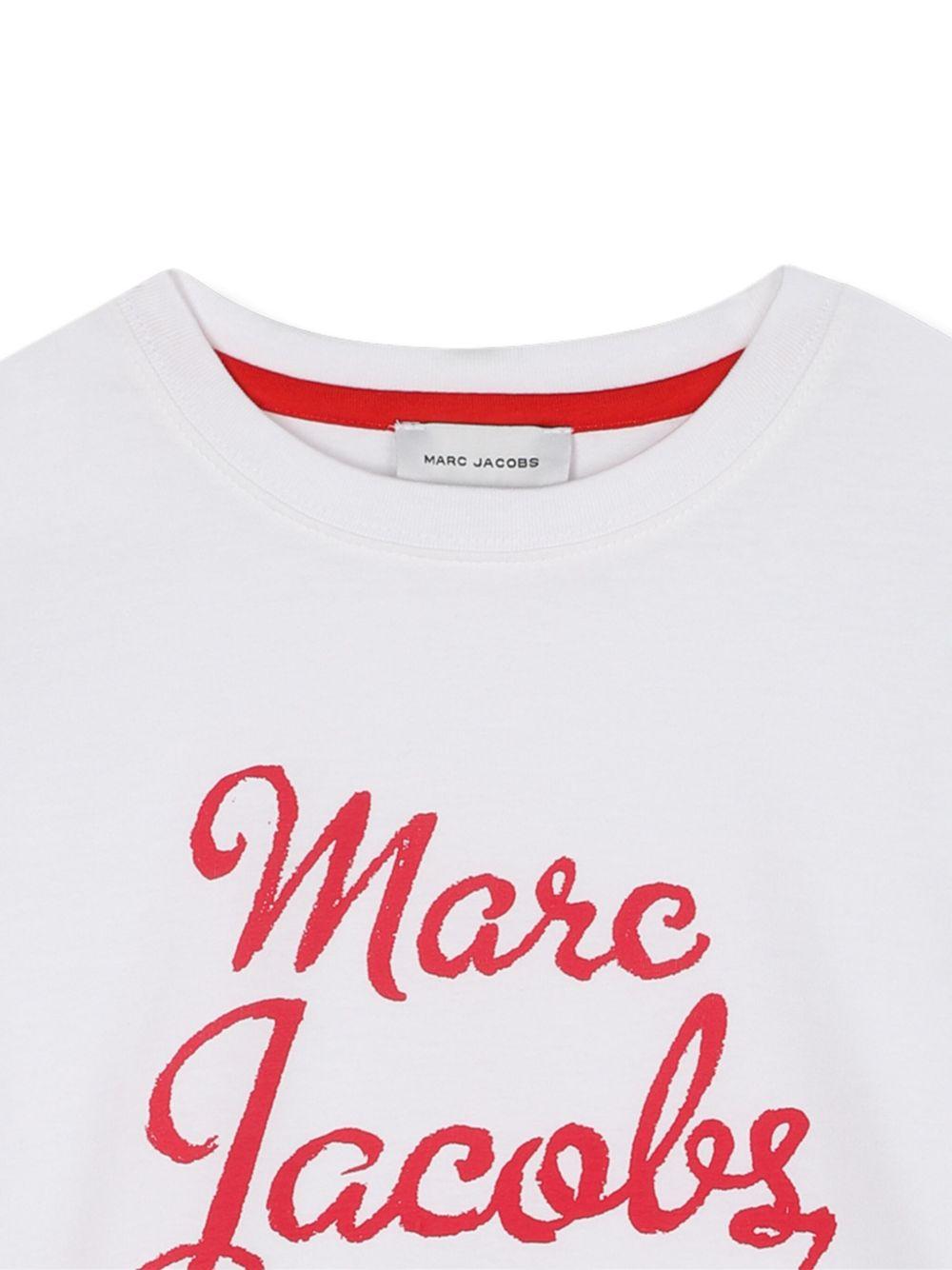 T-shirt per bambina The Marc Jacobs Kids bianca con stampa grafica - Rubino Kids
