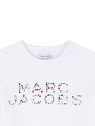 T-shirt per bambina The Marc Jacobs Kids bianca con stampa logo - Rubino Kids
