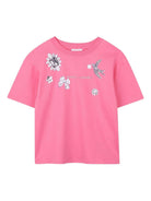 T-shirt per bambina The Marc Jacobs Kids fucsia con stampa grafica - Rubino Kids