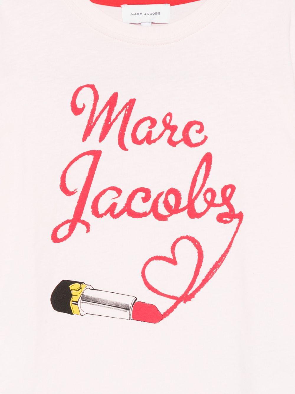 T-shirt per bambina The Marc Jacobs Kids rosa con stampa grafica - Rubino Kids
