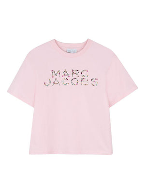 T-shirt per bambina The Marc Jacobs Kids rosa con stampa logo