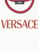 T-shirt per bambina Versace Kids biancon con bordi a contrasto - Rubino Kids