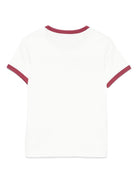 T-shirt per bambina Versace Kids biancon con bordi a contrasto - Rubino Kids