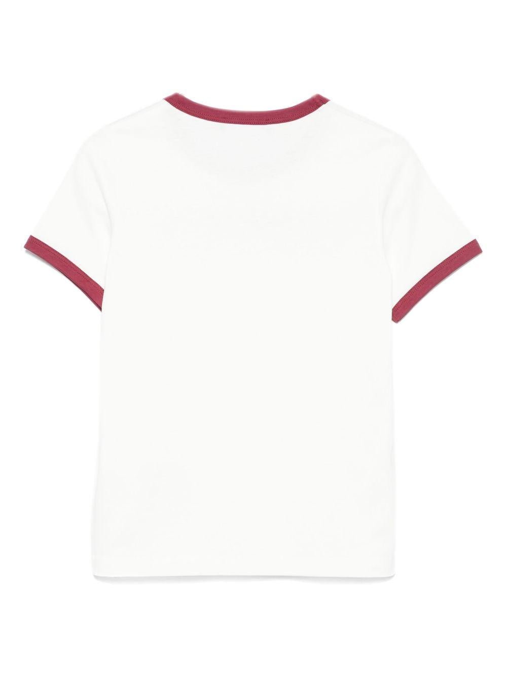 T-shirt per bambina Versace Kids biancon con bordi a contrasto - Rubino Kids