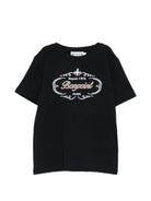 T-shirt per bambini Bonpoint nera con logo sul davanti - Rubino Kids