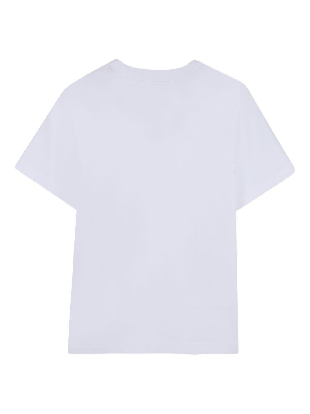 T-shirt per bambini DKNY Kids bianca con logo sul davanti - Rubino Kids