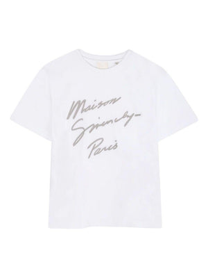 T-shirt per bambini Givenchy Kids bianca con stampa con logo