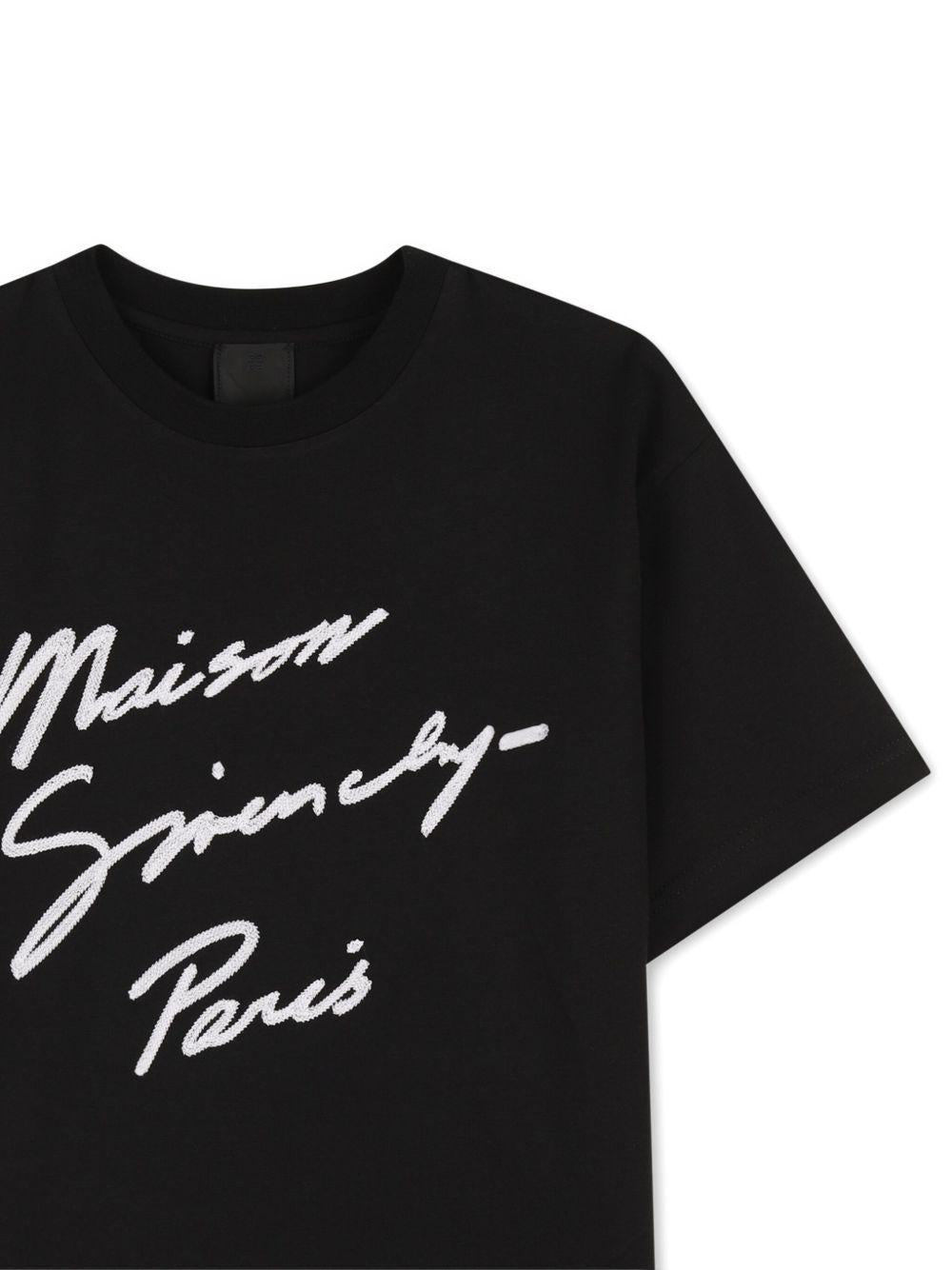 T-shirt per bambini Givenchy Kids nera con logo - Rubino Kids