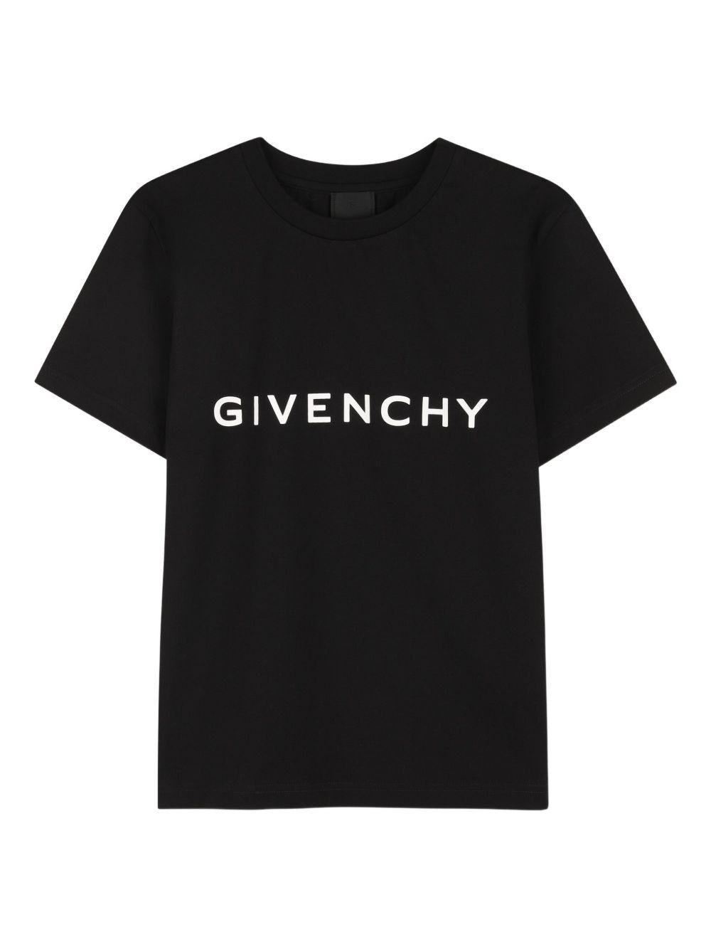 T-shirt per bambini Givenchy Kids nero con caratteristicmo motivo 4G - Rubino Kids