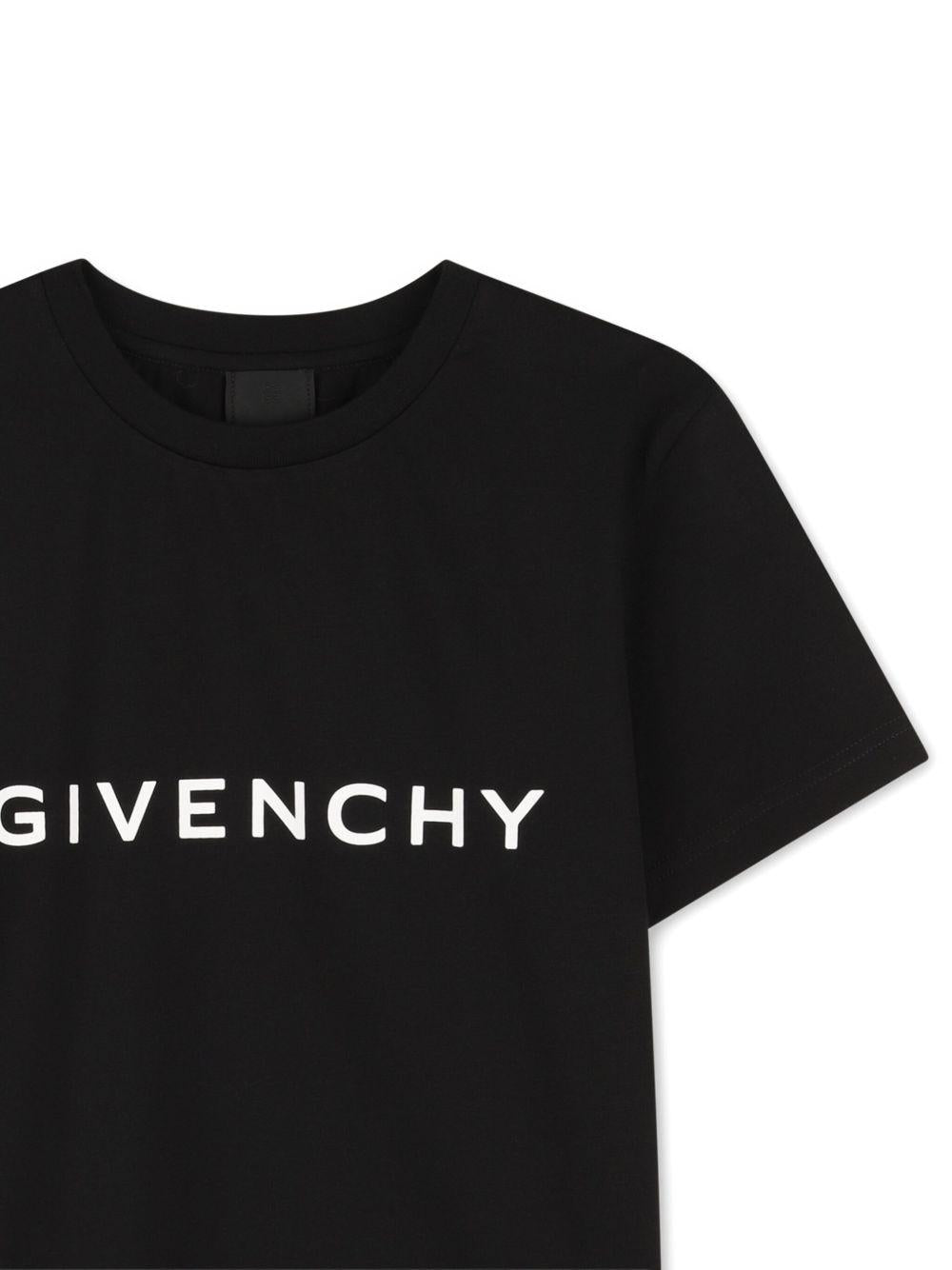 T-shirt per bambini Givenchy Kids nero con caratteristicmo motivo 4G - Rubino Kids
