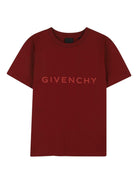 T-shirt per bambini Givenchy Kids rossa con logo frontale - Rubino Kids