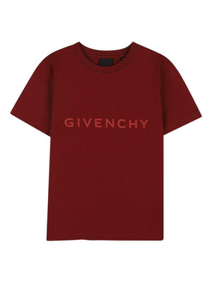 T-shirt per bambini Givenchy Kids rossa con logo frontale