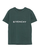T-shirt per bambini Givenchy Kids verde con logo - Rubino Kids