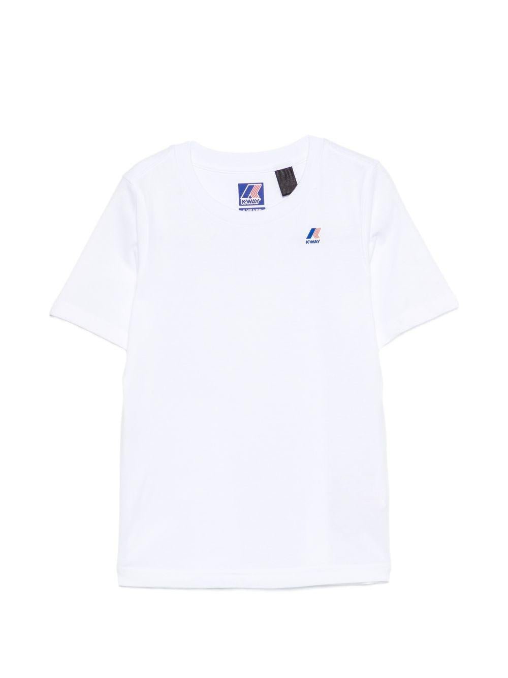 T-shirt per bambini K Way Kids bianca con dettaglio logo - Rubino Kids