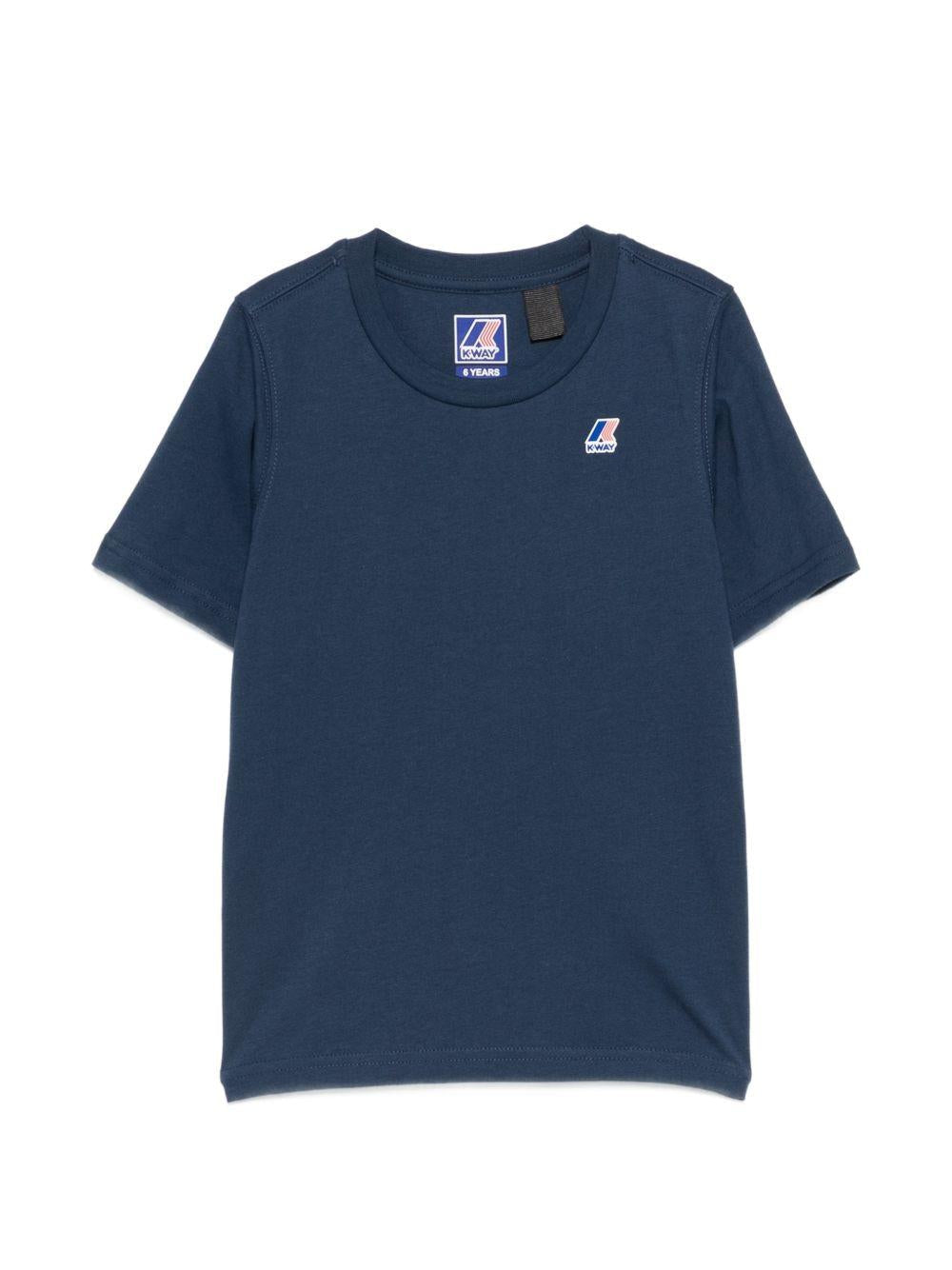 T-shirt per bambini K Way Kids blu con dettaglio logo - Rubino Kids