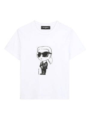 Karl Lagerfeld kids white T-shirt with Ikonik Karl print