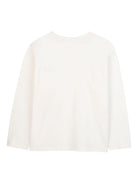 T-shirt per bambini Kenzo Kids bianca con dettaglio con stampa logo - Rubino Kids