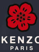 T-shirt per bambini Kenzo Kids blu con stampa a fiori - Rubino Kids