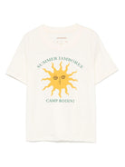 T-shirt per bambini Mini Rodini beige con stampa sole - Rubino Kids