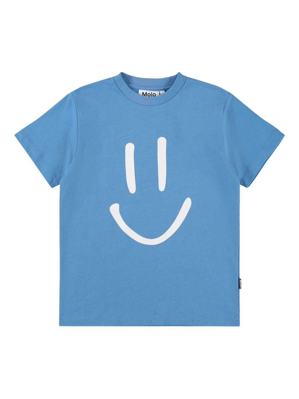 T-shirt per bambini Molo azzurra con stampa smile - Rubino Kids