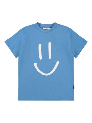 Molo blue T-shirt for children with smile print