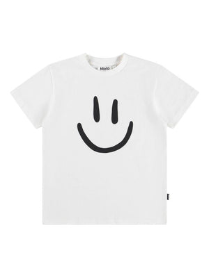 T-shirt per bambini Molo bianco in jersey con stampa smile