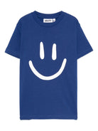 T-shirt per bambini Molo blu con stampa faccina sorridente - Rubino Kids