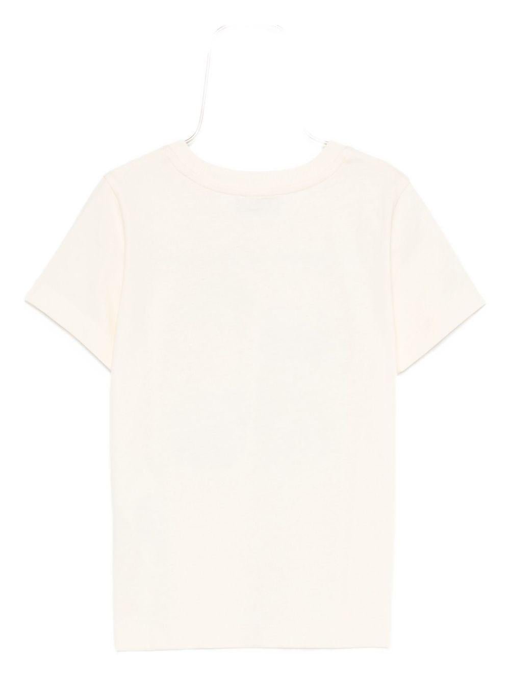 T-shirt per bambini Moschino Kids beige con stampa Teddy Bear - Rubino Kids