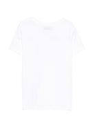 T-shirt per bambini Moschino Kids bianca con logo a spirale sul davanti - Rubino Kids