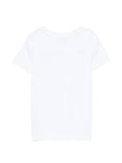 T-shirt per bambini Moschino Kids bianca con ricamo Teddy Bear - Rubino Kids