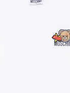T-shirt per bambini Moschino Kids bianca con ricamo Teddy Bear - Rubino Kids