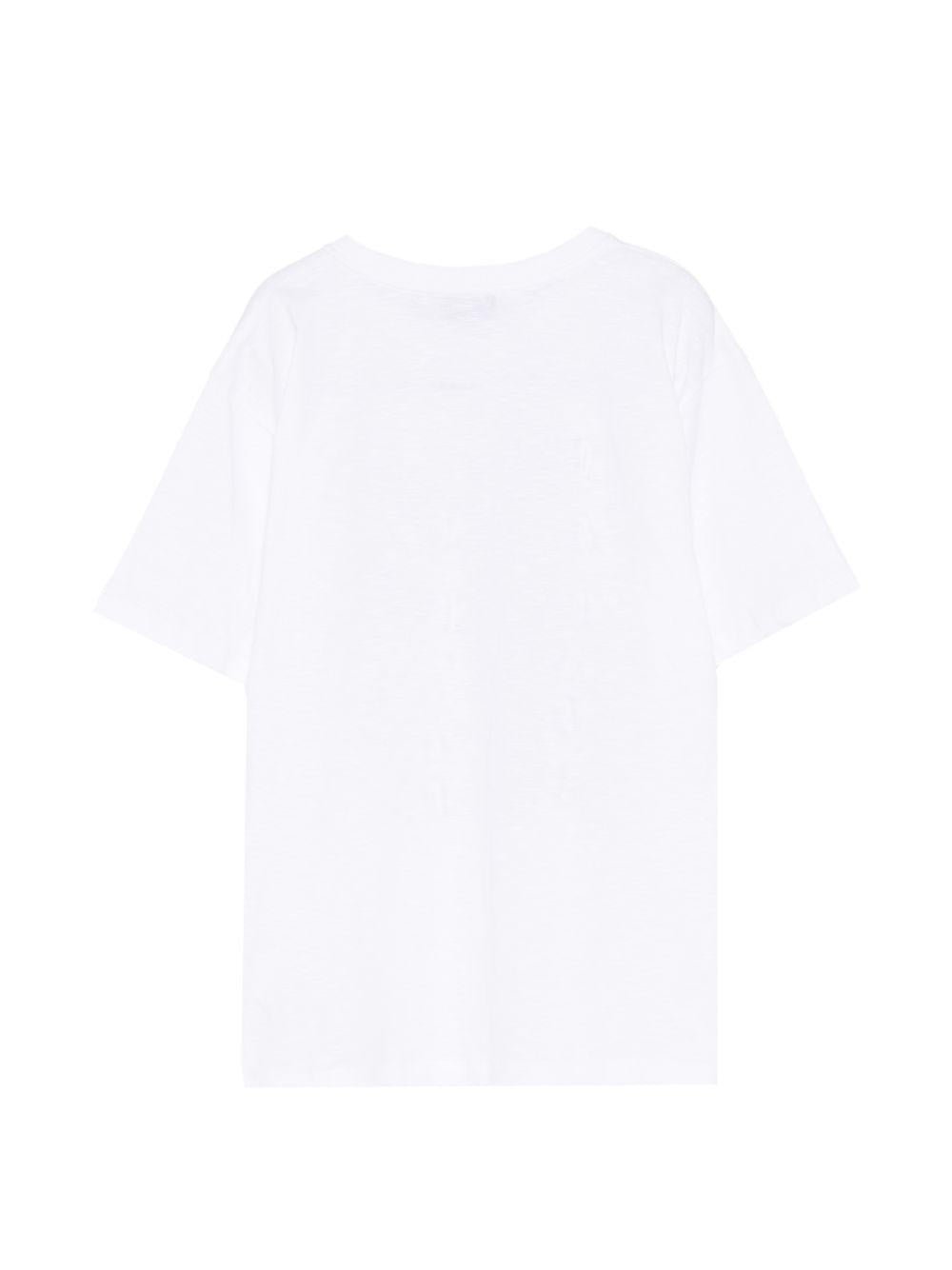 T-shirt per bambini Moschino Kids bianca con stampa grafica sul davanti - Rubino Kids