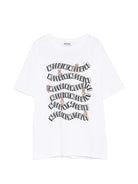 T-shirt per bambini Moschino Kids bianca con stampa grafica sul davanti - Rubino Kids
