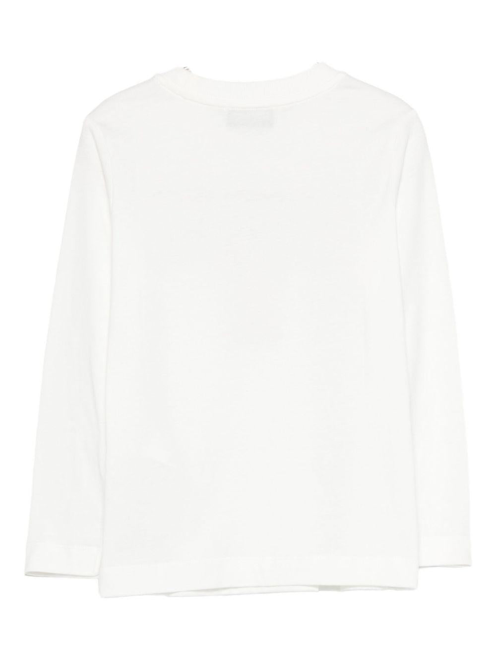 T-shirt per bambini Moschino Kids bianca con stampa Teddy Bear - Rubino Kids