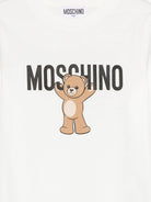 T-shirt per bambini Moschino Kids bianca con stampa Teddy Bear - Rubino Kids