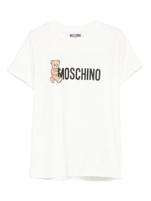 Moschino Kids white T-shirt with teddy print