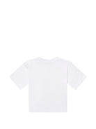 T-shirt per bambini Moschino Kids bianca con taschino sul petto - Rubino Kids