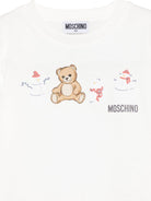 T-shirt per bambini Moschino Kids bianco con stampa grafica - Rubino Kids
