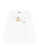 T-shirt per bambini Moschino Kids bianco con stampa grafica - Rubino Kids
