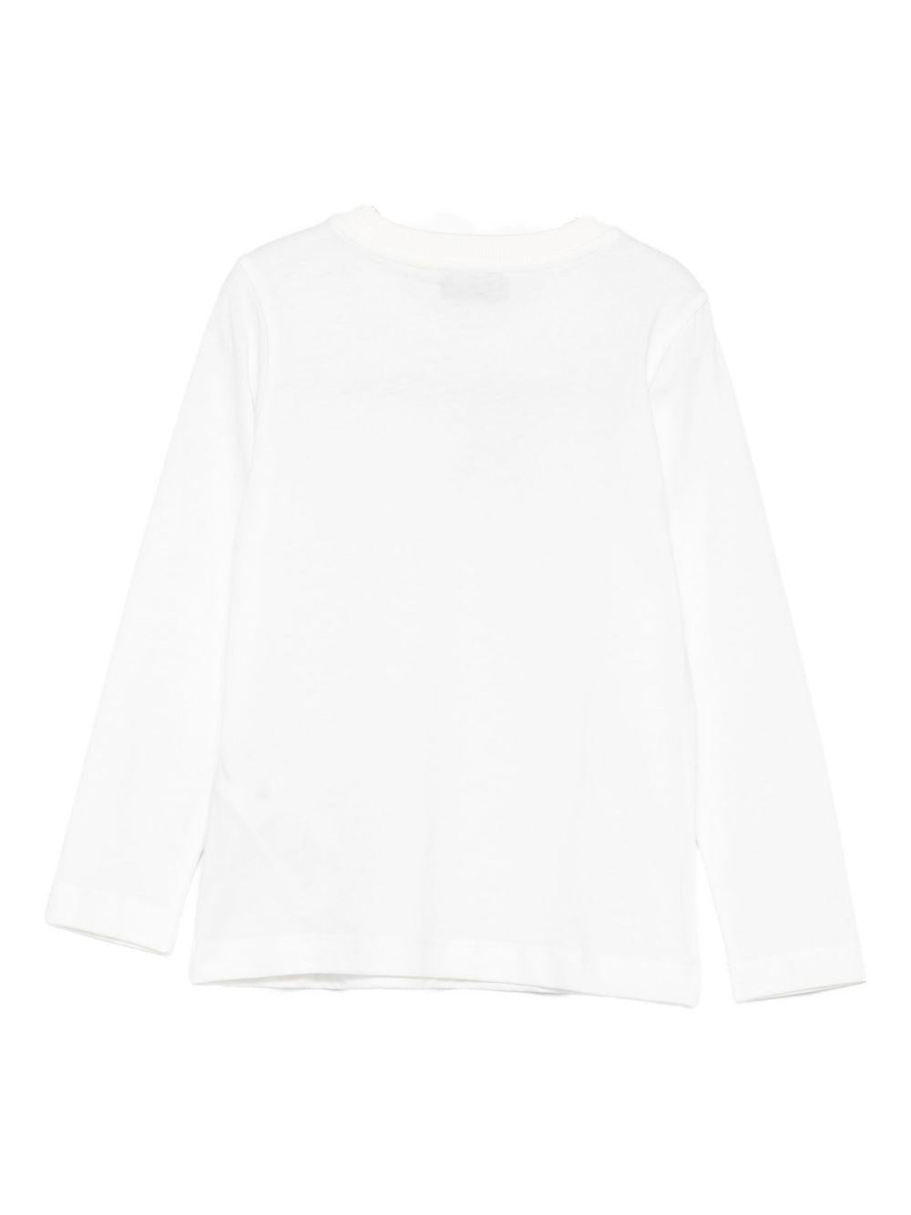 T-shirt per bambini Moschino Kids bianco con stampa grafica - Rubino Kids