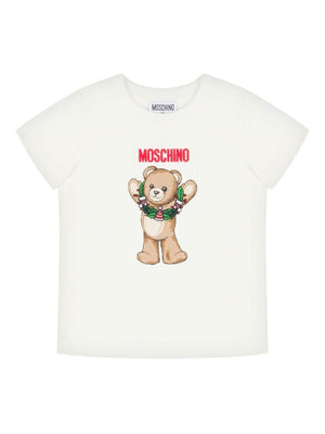 Moschino Kids white T-shirt with Teddy graphic print