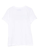 T-shirt per bambini Moschino Kids bianco con stampa logo - Rubino Kids