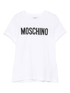 T-shirt per bambini Moschino Kids bianco con stampa logo - Rubino Kids