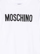 T-shirt per bambini Moschino Kids bianco con stampa logo - Rubino Kids