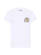 T-shirt per bambini Moschino Kids bianco con stampa Teddy Bear - Rubino Kids