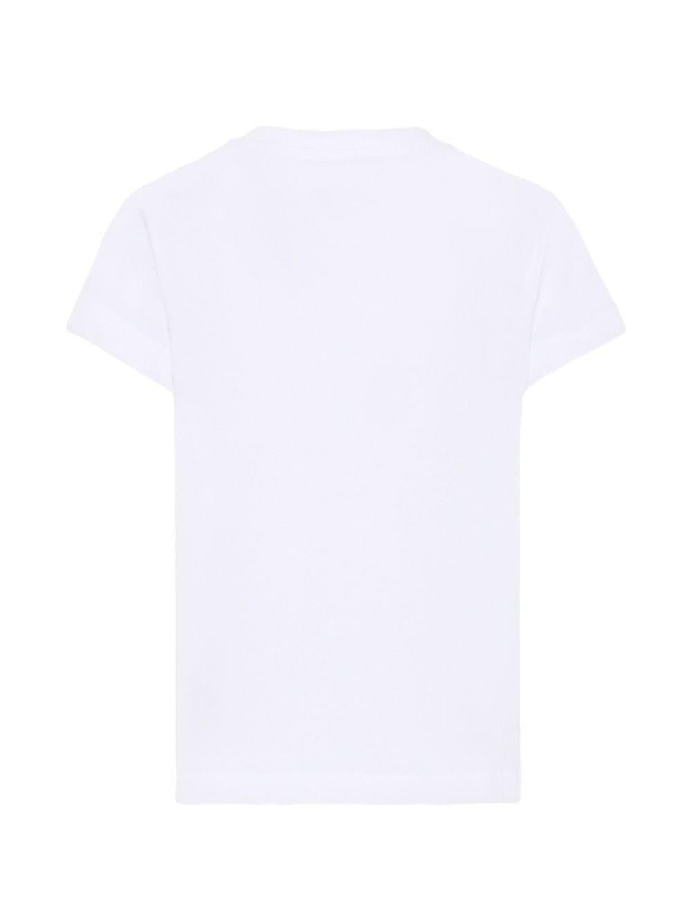 T-shirt per bambini Moschino Kids bianco con stampa Teddy Bear - Rubino Kids